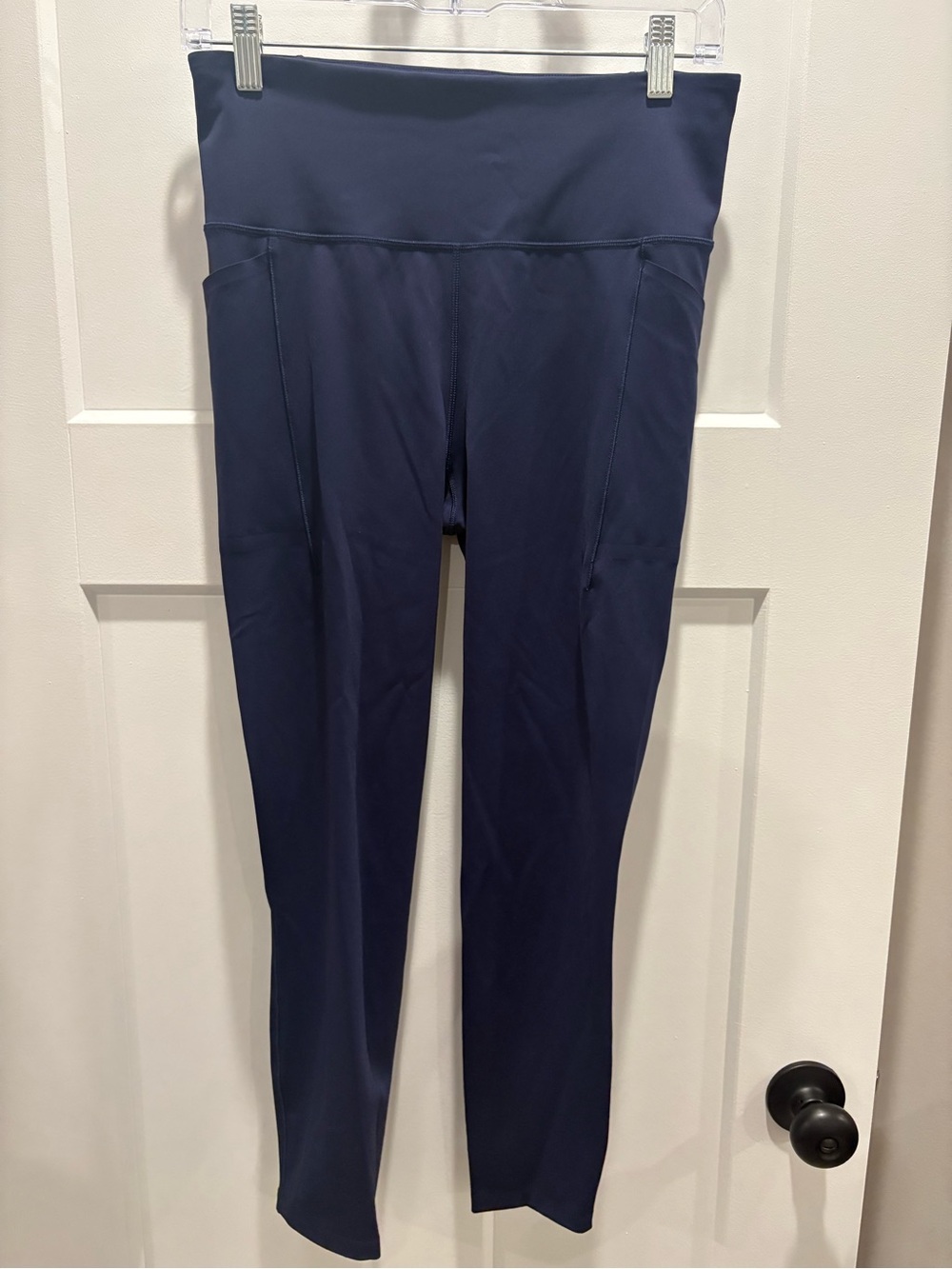 Women's High-Waist Navy Leggings with Wide Waistband